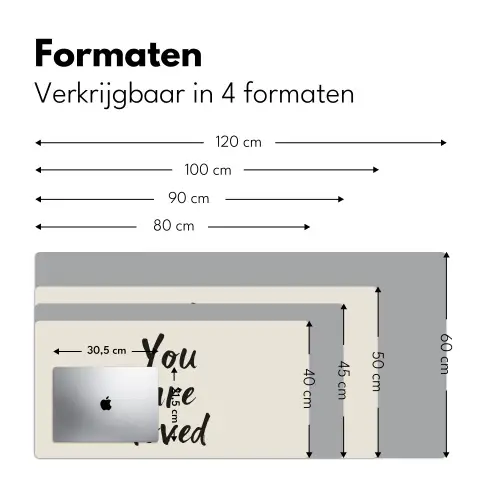 Minimalistisch - Beige - Love Muismat XXL klein -sfeer5