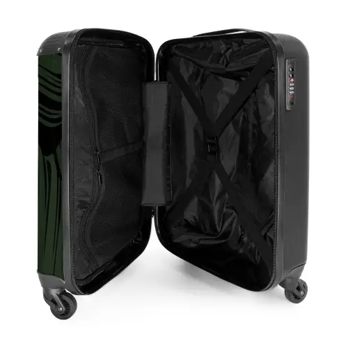 Grote bladeren in zwart met donkergroen NBS - Handbagage koffer - Kinderen Unisex middel -binnenkant