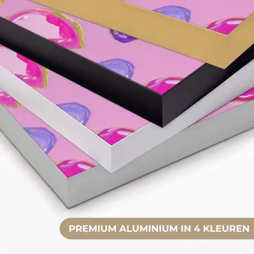 Edelstenen - Vormen - Hartje - Kleurrijk Textielframe zwart klein -USP_kleurenNL