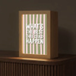 What's the best that could happen - Strepen - Groen - Roze Light Box met kabel (Tafellamp) klein -z3d_website