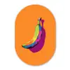 Felle kleuren - Banaan - popart Wandcirkel Ovaal Forex klein -3d