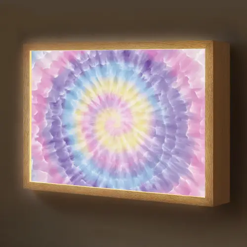Spiraal - Tie dye - Pasteltinten Light Box met batterij (Wandlamp kind) middel -z3d_website