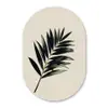 Palmblad - Subtiel - Groen - beige Wandcirkel Ovaal Forex klein -3d
