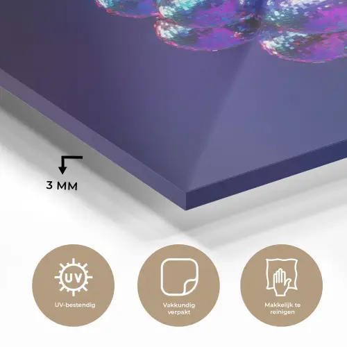 Paars - Disco - Feest - Druif plexiglas 5mm klein -sfeer2