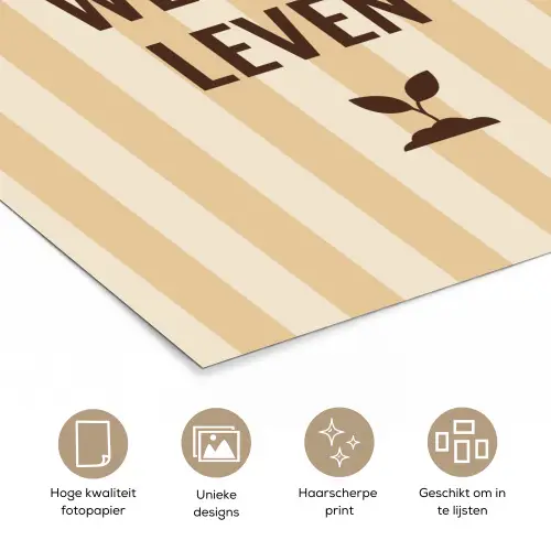 Tuin - Quote - Strepen - Zomer poster papier klein -closeup_NL