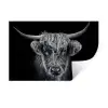 Schotse hooglander - Zwart - Koe - Dieren Muursticker klein -3d