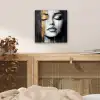 Gezicht - Vrouw - Penseelstreken - Abstract aluminium wit klein -sfeer3