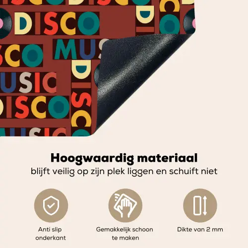 Bruin - Retro - Disco - Patroon Inductie beschemer met haakjes klein 777 -ky-onderkant-nl