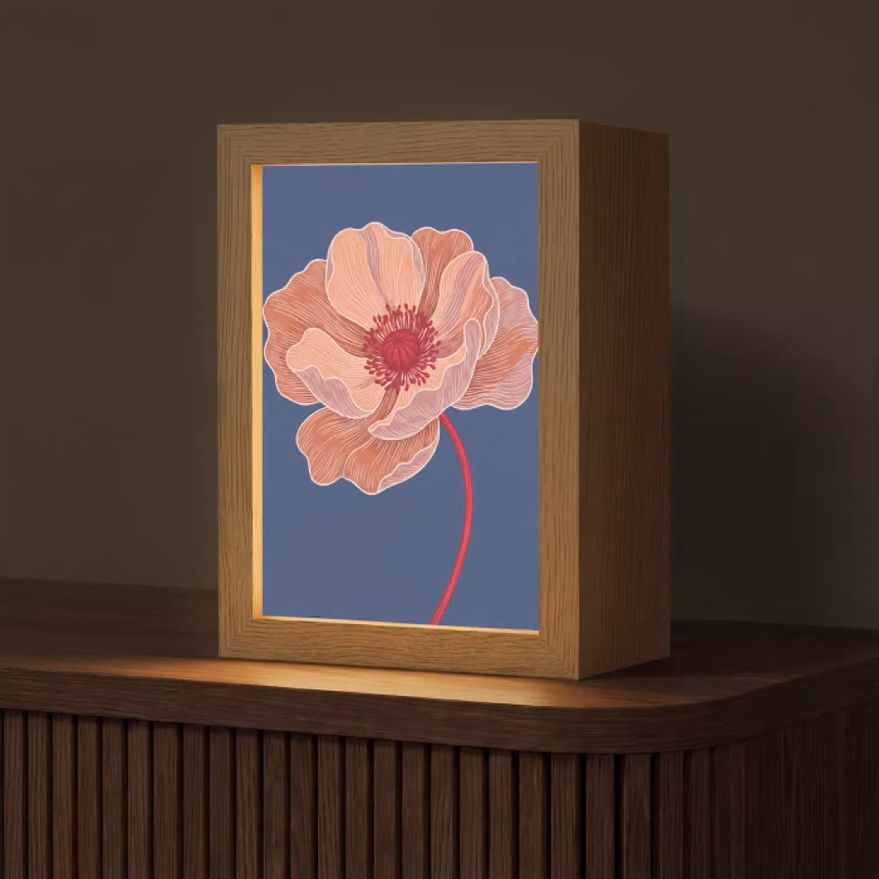 Bloemen - Modern - Abstract Light Box met kabel (Tafellamp) klein -z3d_website