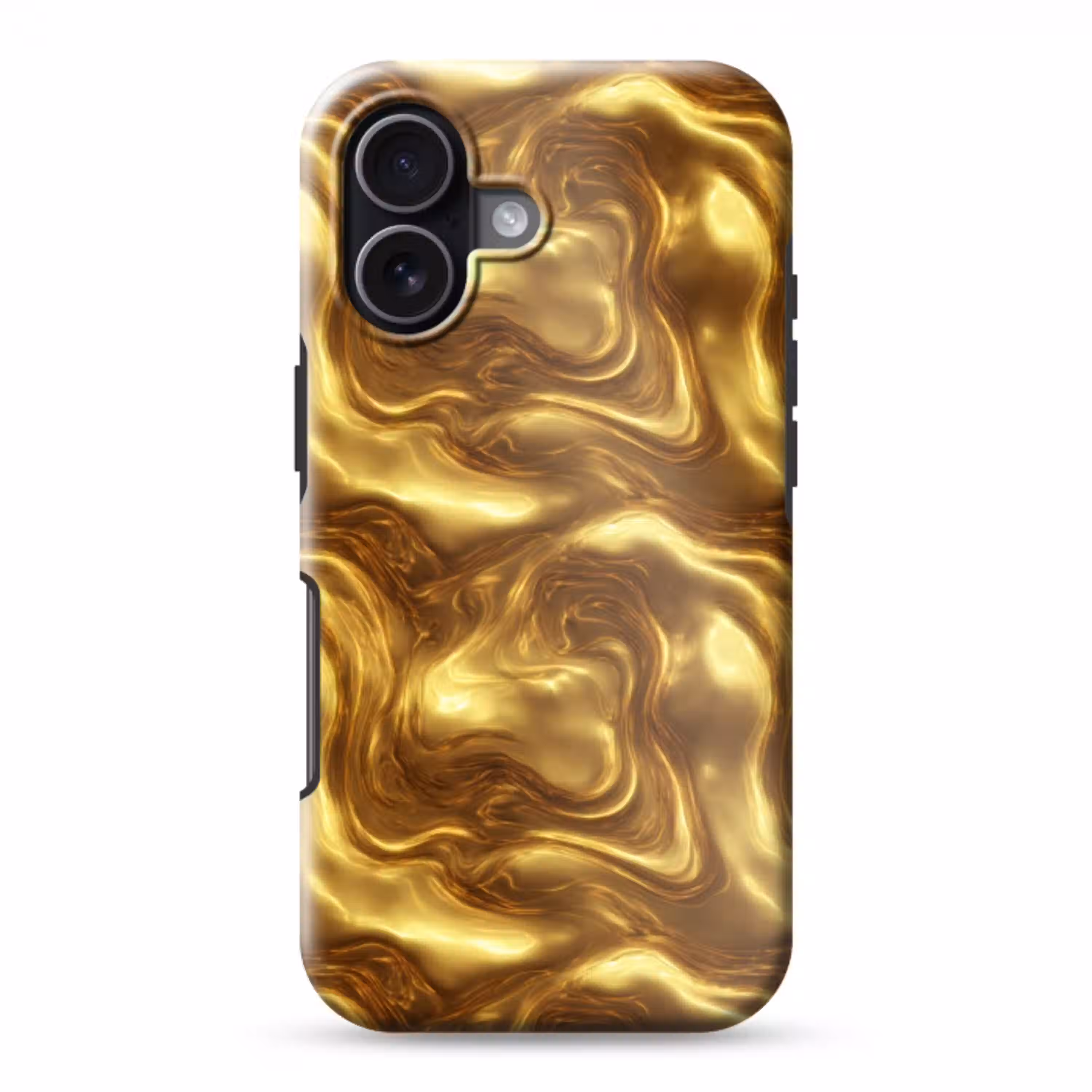 Textuur - Vloeibaar - Organisch - Goud Toughcase MagSafe Apple iPhone 17 klein 1017 -3d
