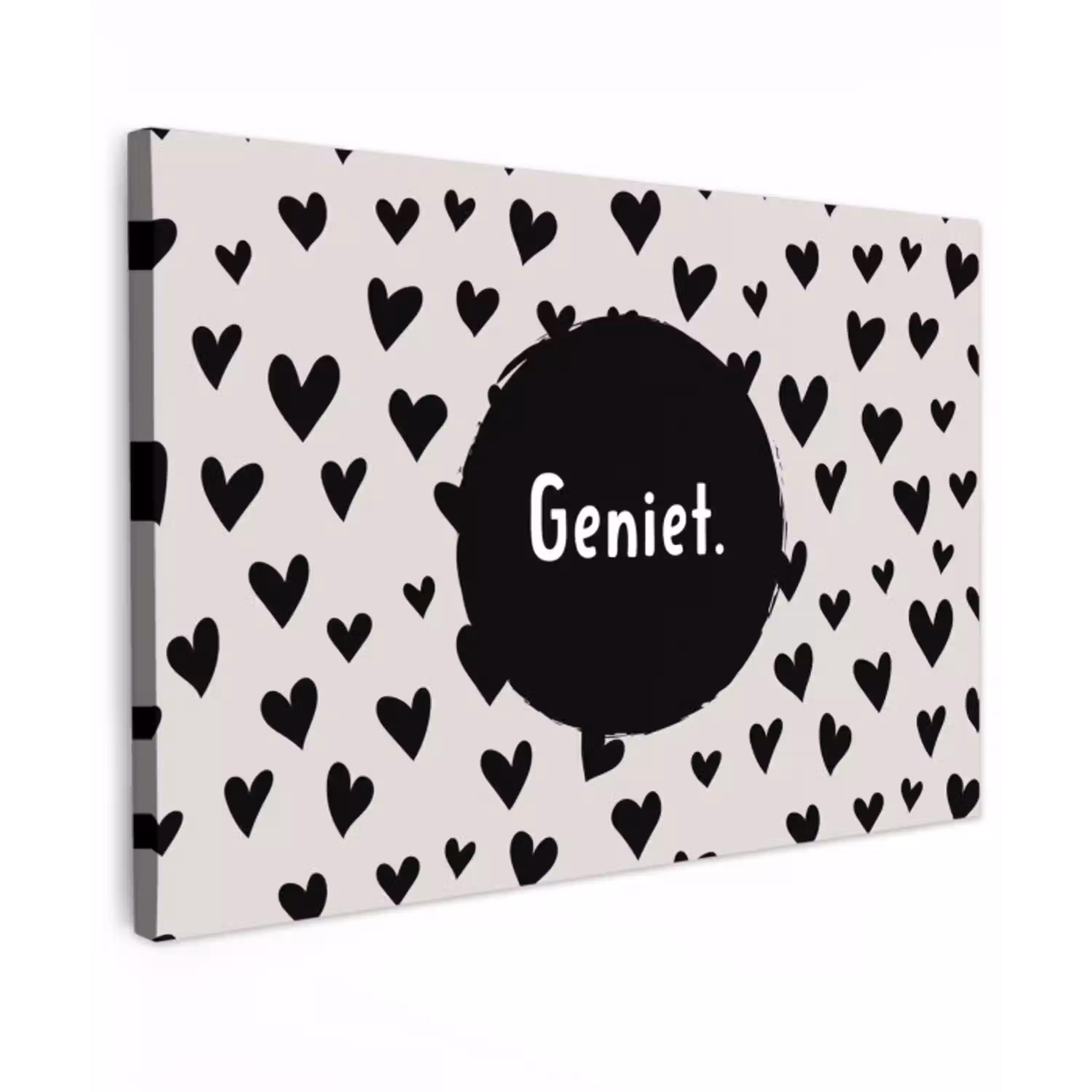 Quotes - Hartje - Tekst - Geniet Tuinposter op houten frame 2 cm dik klein -3d