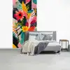 Schilderij - Abstract - Bloemen - Roze fotobehang vinyl groot -slaapkamer