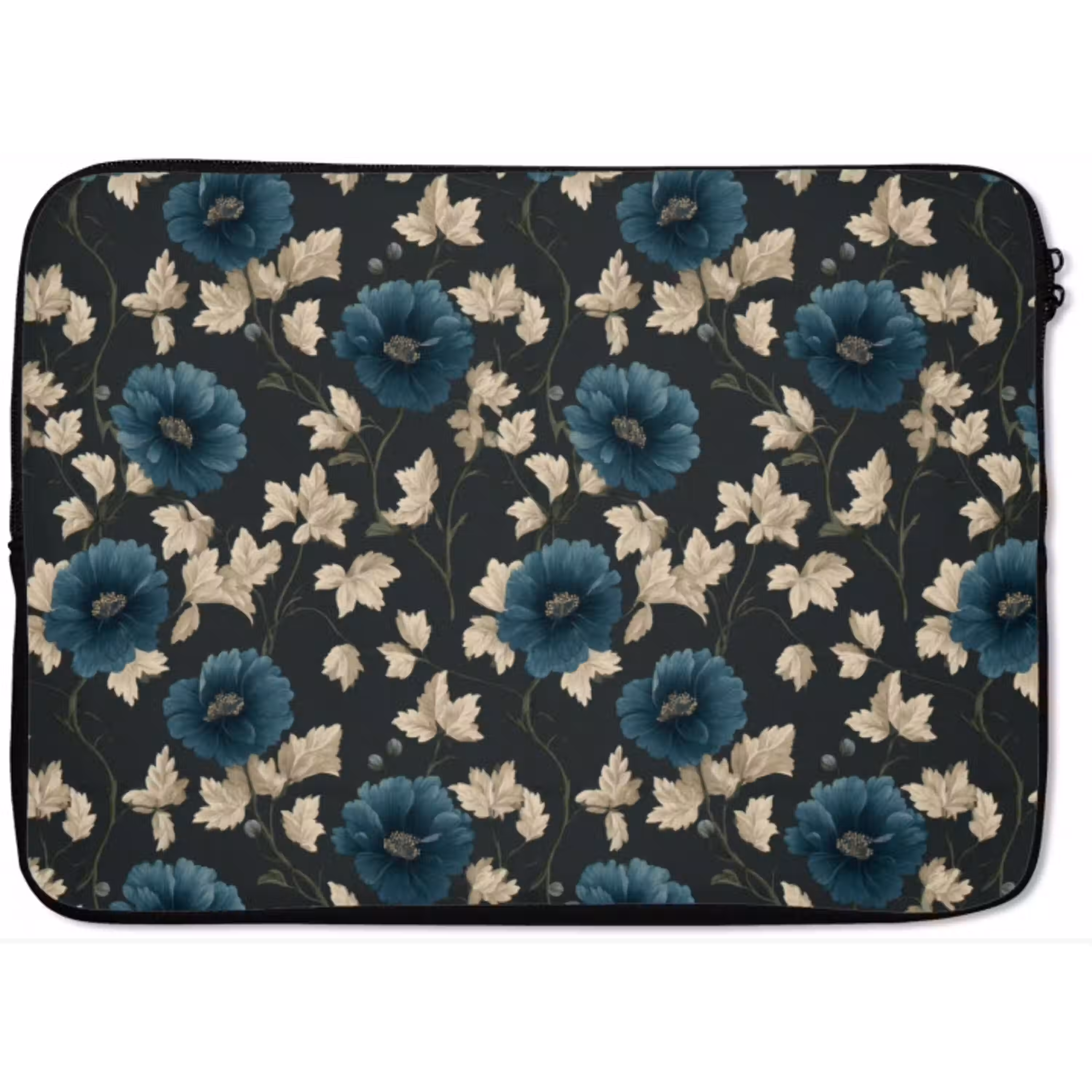 Botanisch - Bloemen - Blauw laptophoes neopreen klein 279 -zkaufland3dotto