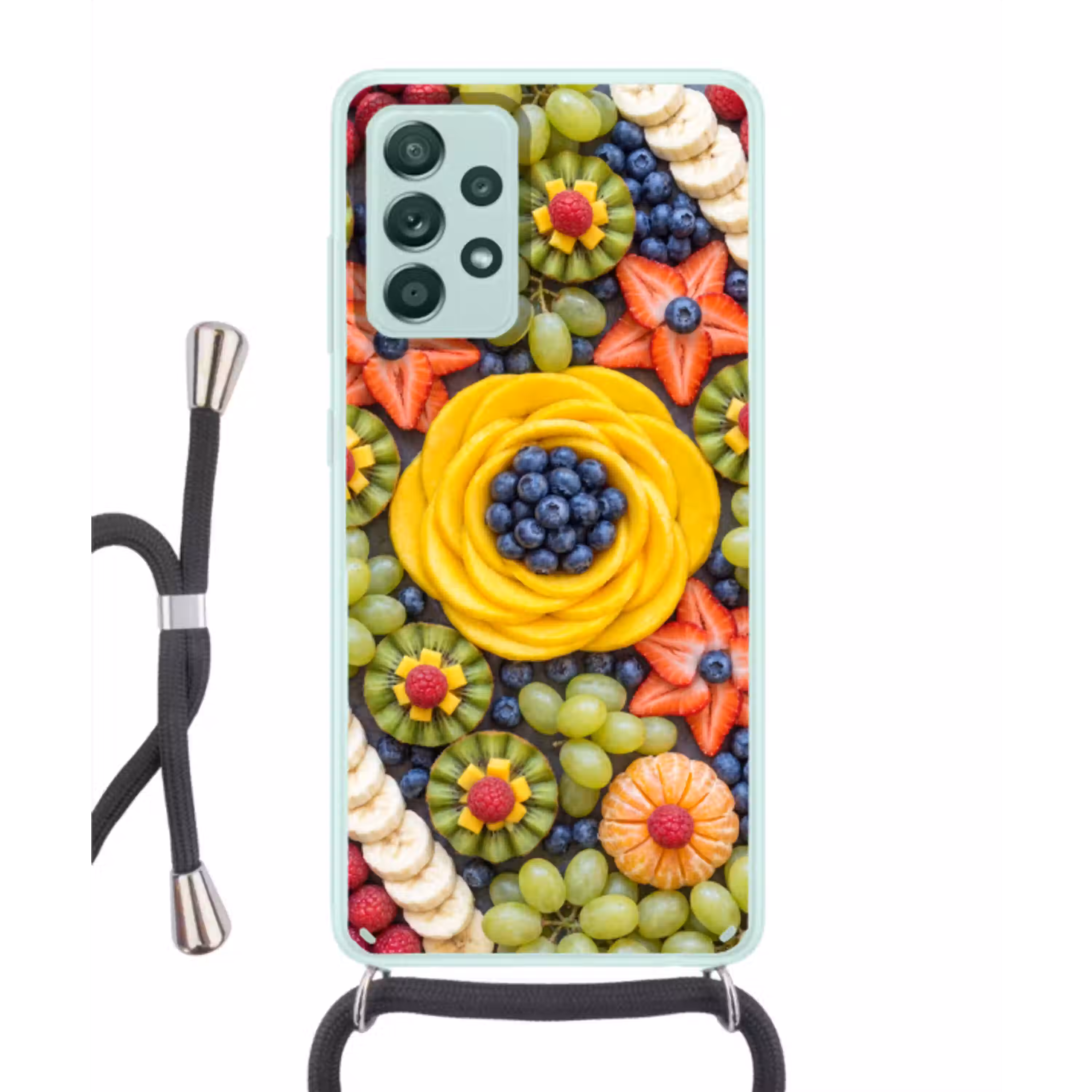 Fruit - Arrangement - Gezond - Kleurrijk - Eten Hoesje Samsung Galaxy A52 met koord klein -3d