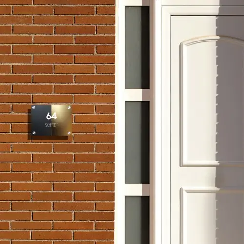Half goud zwart - Modern Naambord Rechthoek middel -sfeer3-rechthoek-S