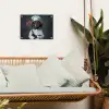 Quote - Neon - Hond - Kokskleding tuinposter los doek klein -sfeer7