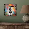 Meisje - Kunst - Paraplu - Graffiti - Kleuren - Muur aluminium wit klein -sfeer2
