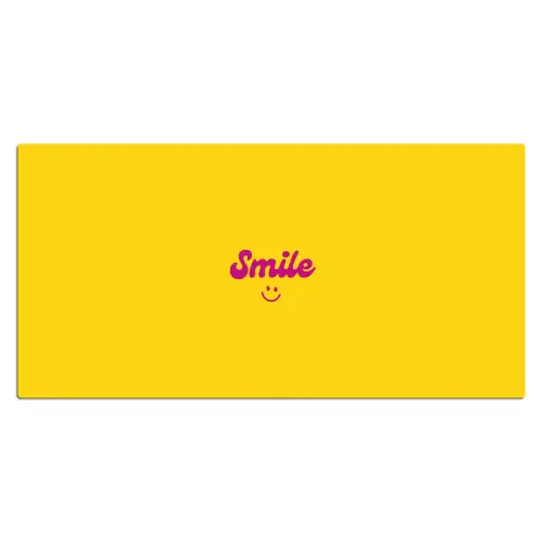 Smile - Geel - Roze Muismat XXL klein -3d_leeg