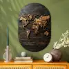 Wereldkaart -  Hout - Mozaïek Wandcirkel Ovaal Glas middel -sfeer2