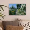 Kat - Vrouw - Bloemen - Huis canvas 2cm klein -sfeer1