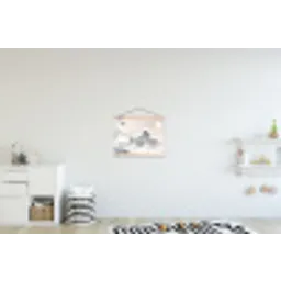 Bamboe - Azië - Grijs textielposter latten blank klein -kinderkamer
