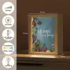 Merry Christmas - Blauw - Kerst - Winter Light Box met kabel (Tafellamp) klein -USP_NL