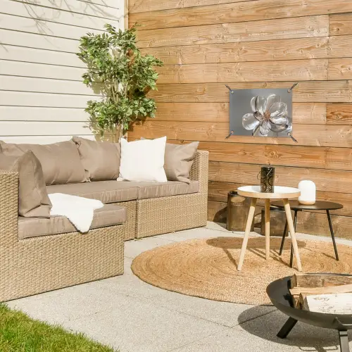 Bloem - Glazen - Doorzichtig tuinposter los doek klein -sfeer4