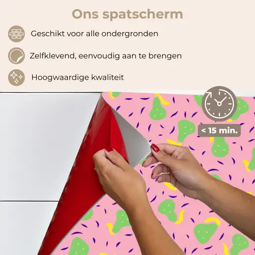 Roze - Streepjes - Groen - Peer keuken achterwand spatscherm klein 900 -spatscherm_NL