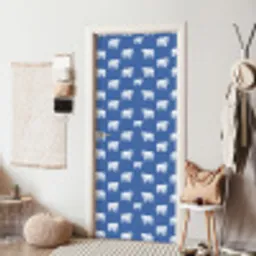 IJsbeer - Patroon - Blauw deurposter klein 289 -sfeer6