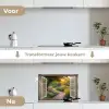 Doorkijk - Bloemen - Natuur - Zon - Pad keuken achterwand spatscherm klein -voor_na_NL