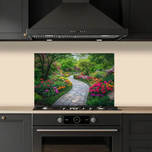 Park - Bloemen - Tuin keuken achterwand spatscherm klein -sfeer1