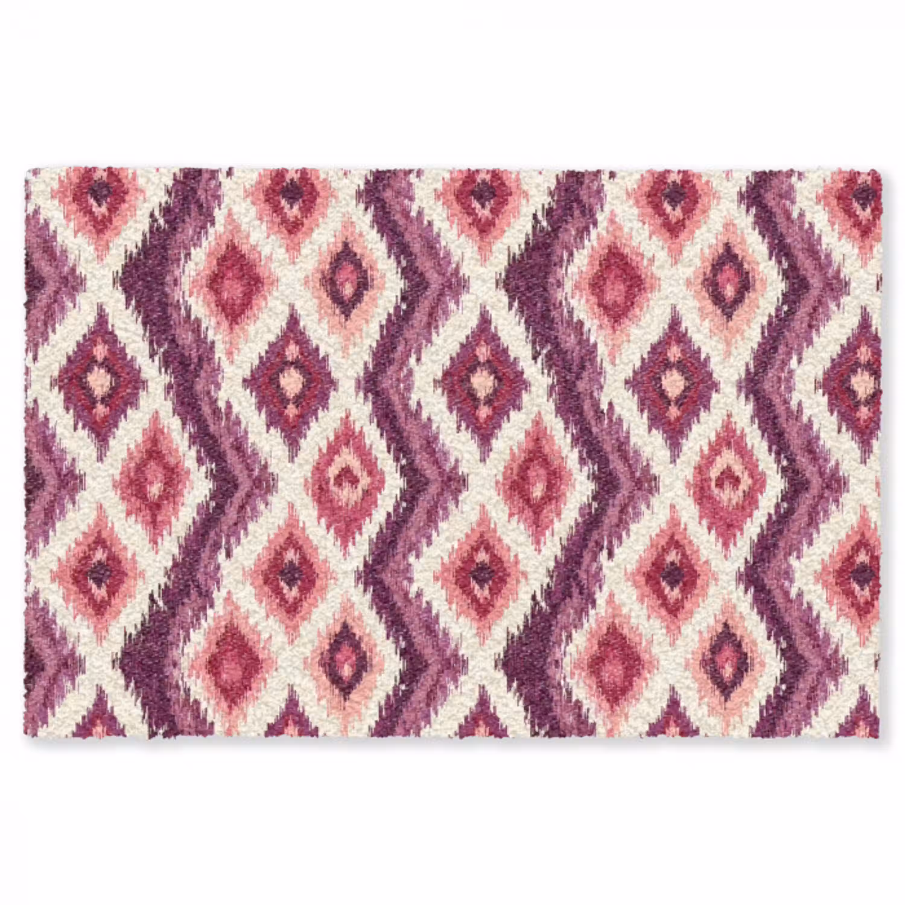 Patroon - Paars - Zigzag Vloerkleed Rechthoek klein 1091 -3d