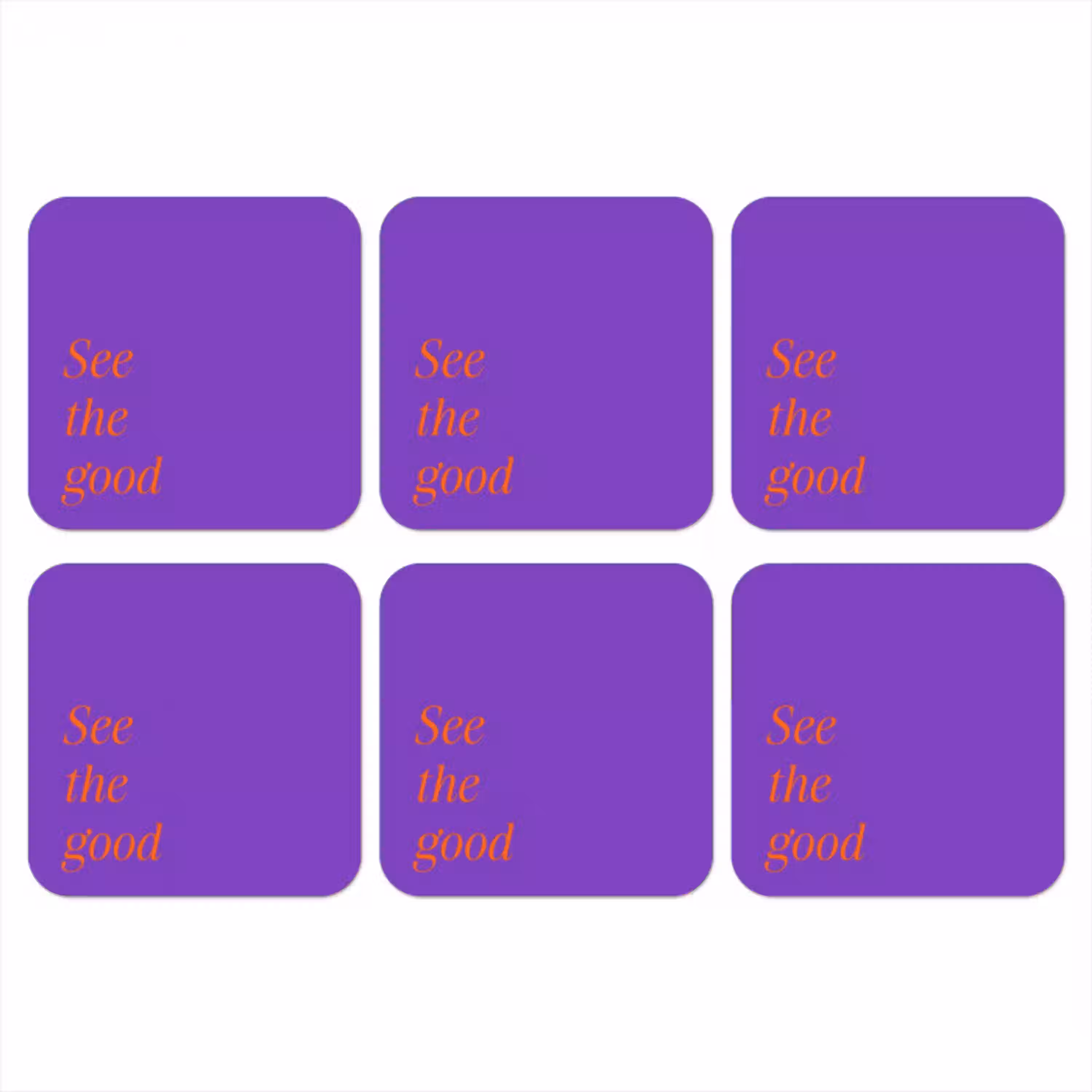 See the good - Oranje - Paars onderzetter kurk middel -3d