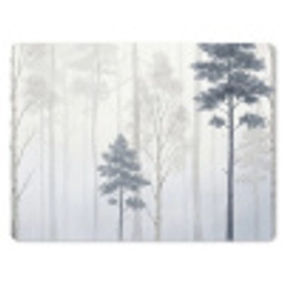 Bos - Bomen - Mist - Natuur - Illustratie - Grijs muismat rubber klein -3d