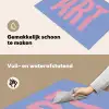 Art - Roze - Blauw Inductie beschemer met haakjes klein -ky-schoon-nl