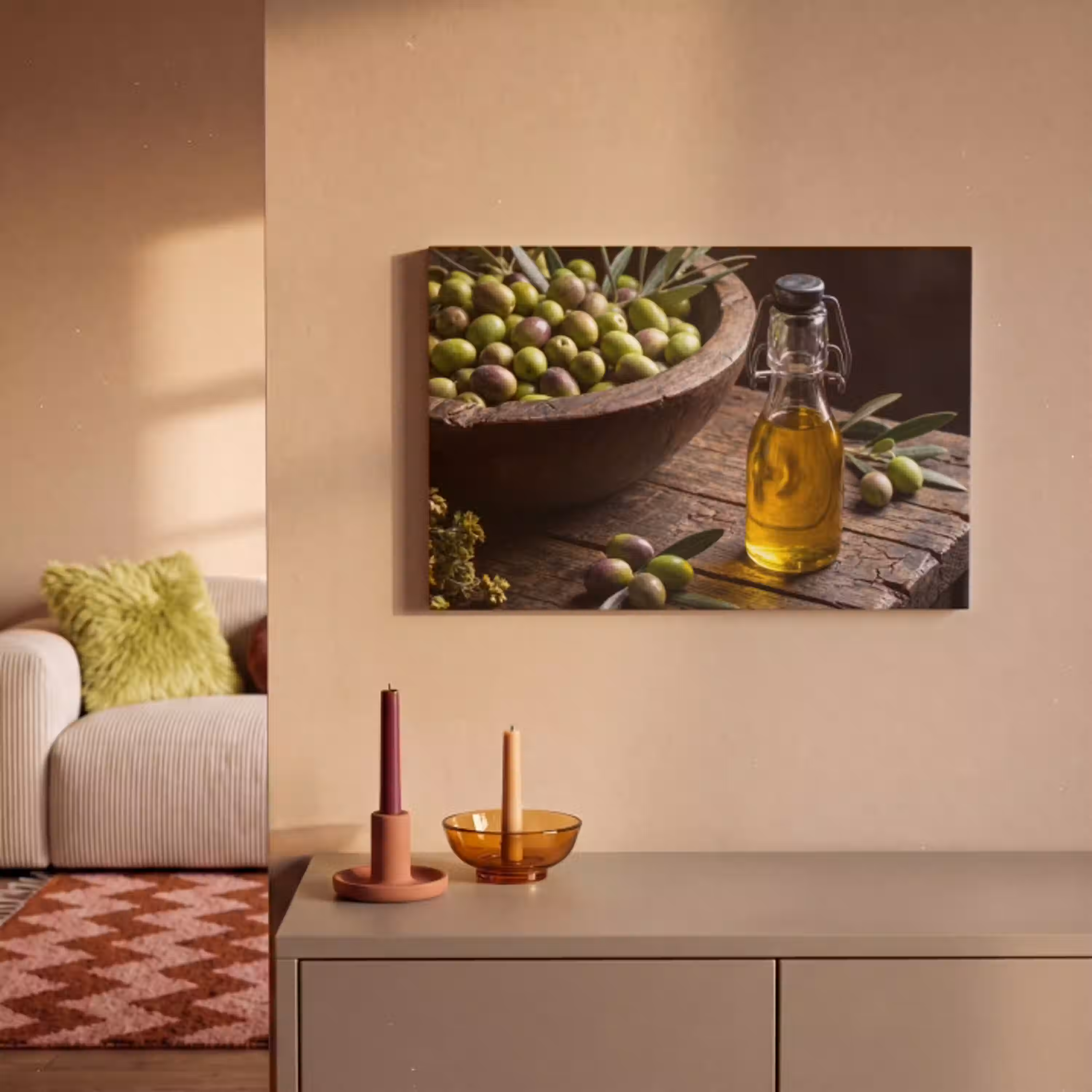 Olijven - Eten - Rustiek canvas 2cm klein -sfeer1