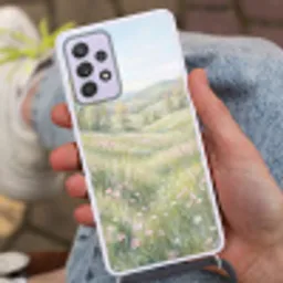Bloemen veld - Bloemen - Groen Hoesje Samsung Galaxy A52 5G met koord klein -sfeer3