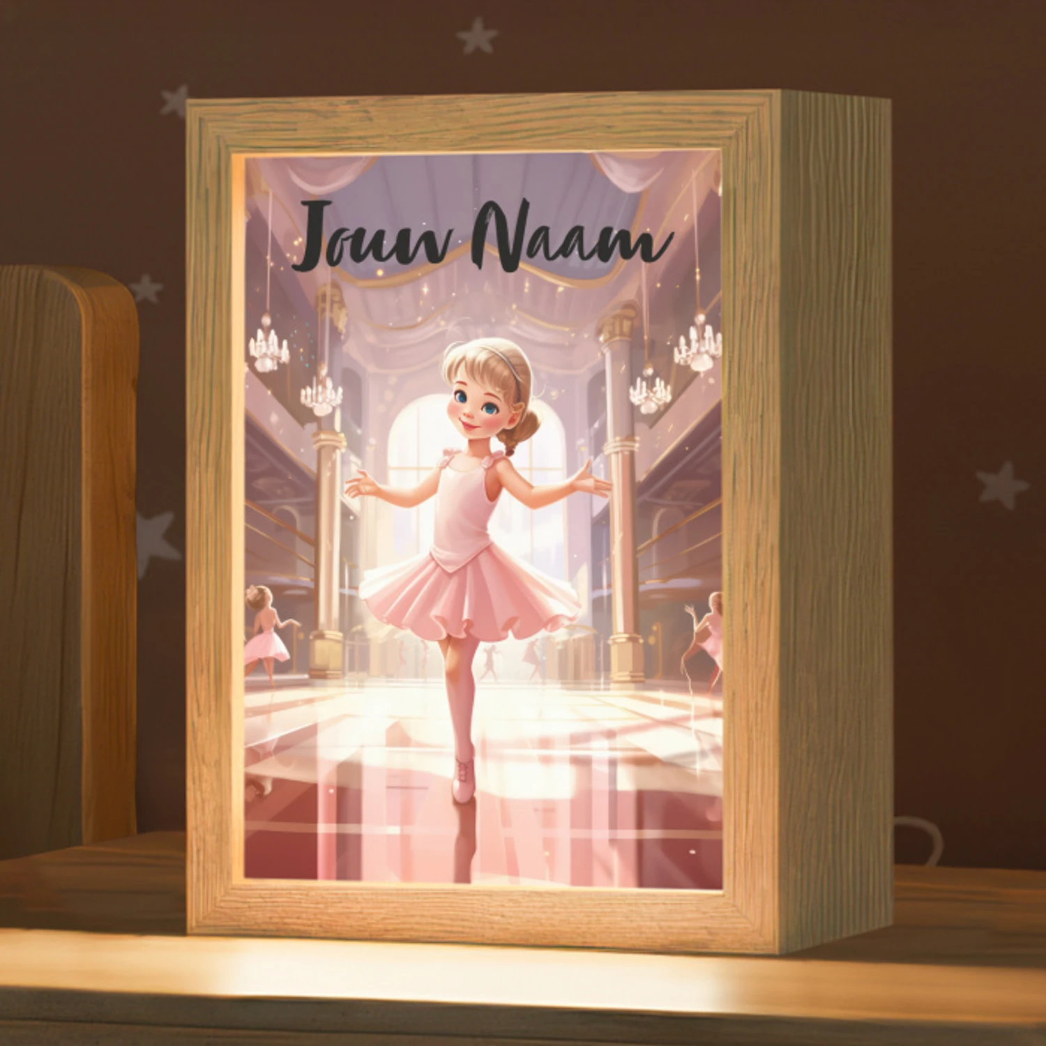 Ballerina - Meisjes - Roze - Kinderen Light Box met kabel (Kinderlampje) klein -zzz_3d_website