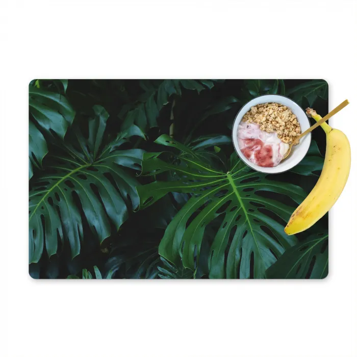 Monstera - Bladeren - Tropisch - Jungle Placemat vinyl groot -zzzproduct_Kitchenyeah-website