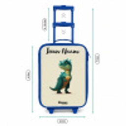 Dino - Dier - Groen Kinderkoffer - Blauw klein -productfoto_formaten