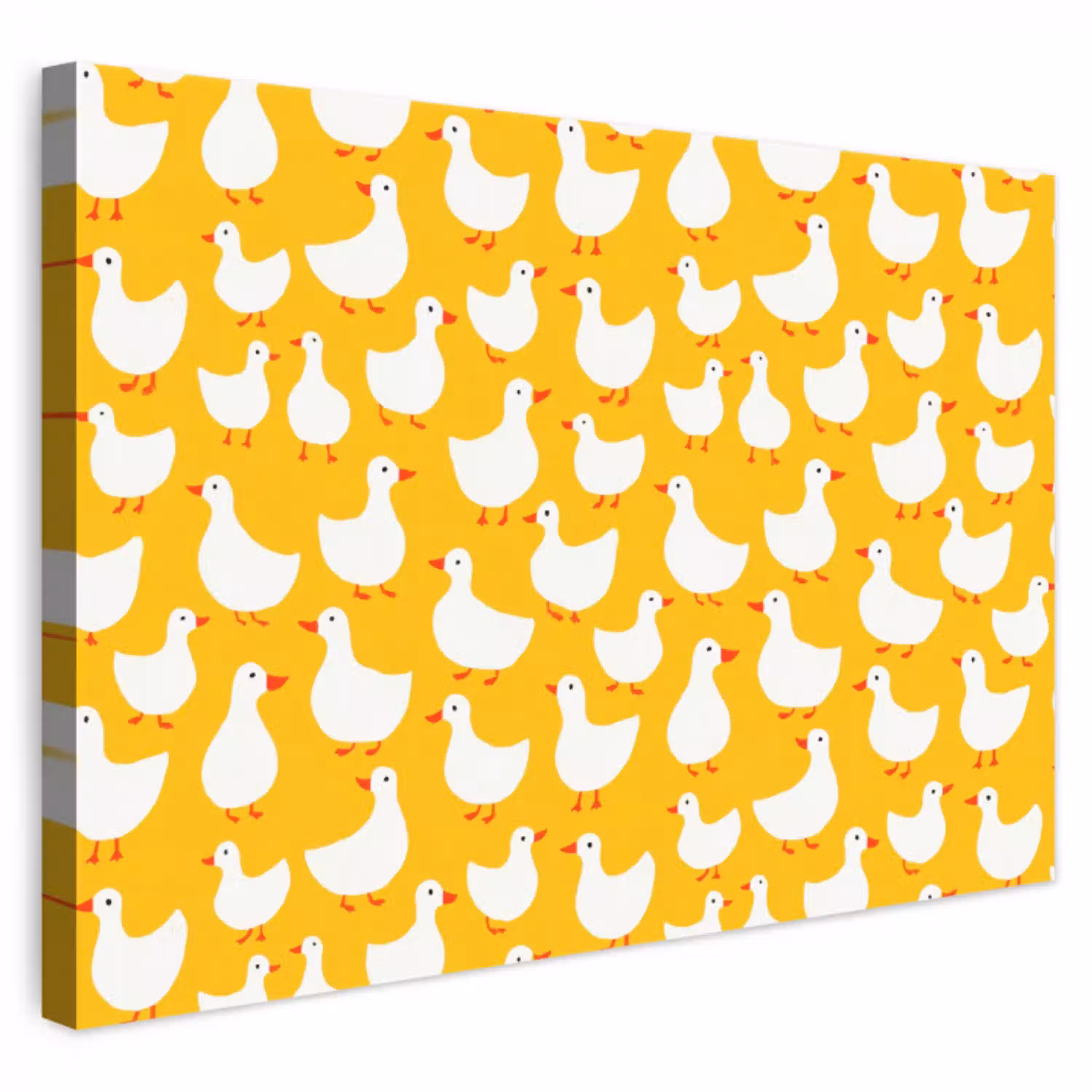 Eendjes - Patroon - Geel canvas 2cm klein 34 -3d