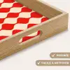 Golvend patroon - Retro - Rood - Beige Dienblad Rechthoek middel 911 -USP_HandgreepFR