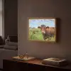 Koe - Weide - Bloemen Light Box met batterij (Wandlamp) middel -sfeer1