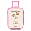 Bruin gevlekte pup op een beige achtergrond Kinderkoffer - Roze klein -zz3dotto