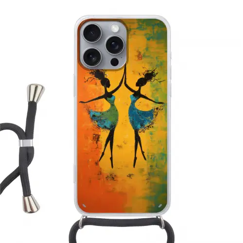 Dansen - Vrouwen - Verfstructuur Hoesje iPhone 16 Pro Max met koord klein -3d
