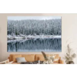 Bos - Reflectie - Meer - Winter - Serene forex 5mm xxl -bovenbank