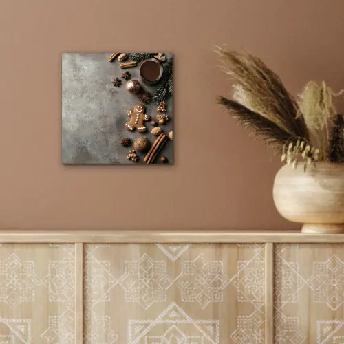 Winter - Kerst - Beton - Gingerbread man aluminium wit klein -sfeer4