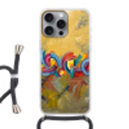 Abstract - Cirkels - Schilderij - Kleurrijk - Dynamisch Hoesje iPhone 16 Pro Max met koord klein -3d