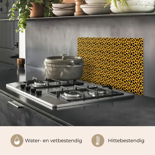 Zwart - Vlekken - Oranje - Dier keuken achterwand spatscherm klein 900 -usp_NL