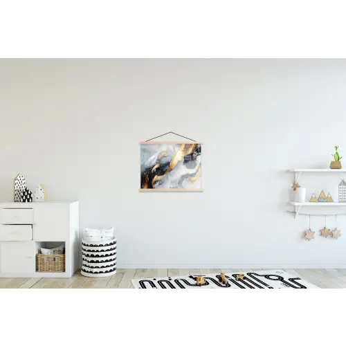 Kunst - Goud - Luxe - Abstract - Modern textielposter latten blank klein -kinderkamer